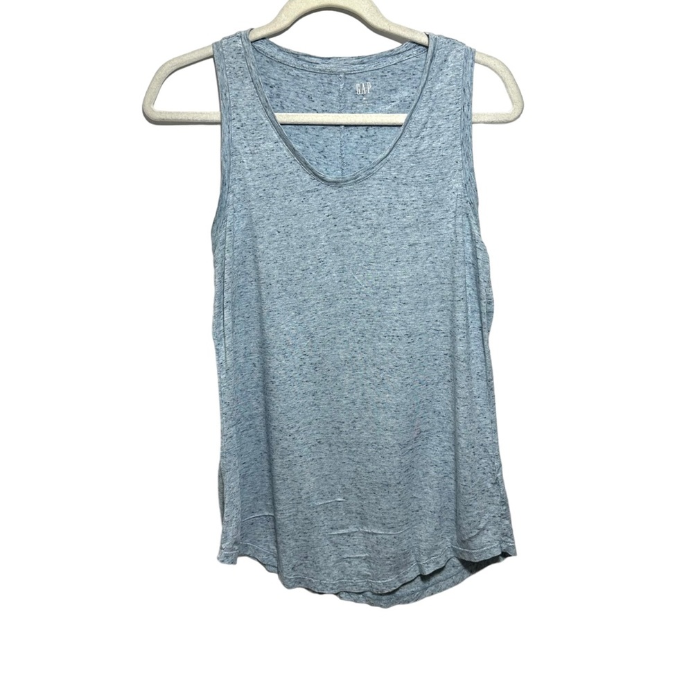 Gap Womens Sz M Blue Luxe Tank Top Speckled Stretchy Sleeveless